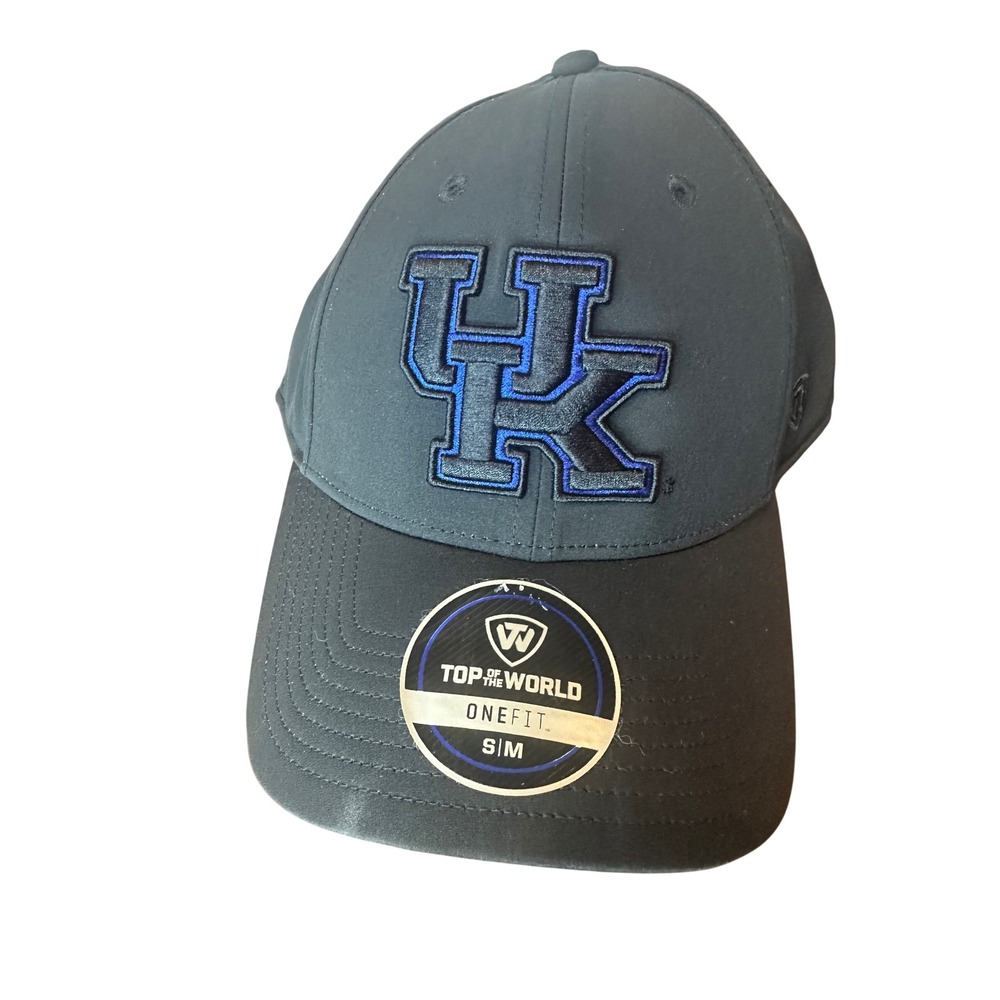 Top of the World Kentucky Wildcats Hat Black OneFit S/M UK Logo Cap 00DY-127A